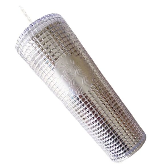 Starbucks 2020 Clear Crystal Disco Grid Tumbler - Picture 1 of 6